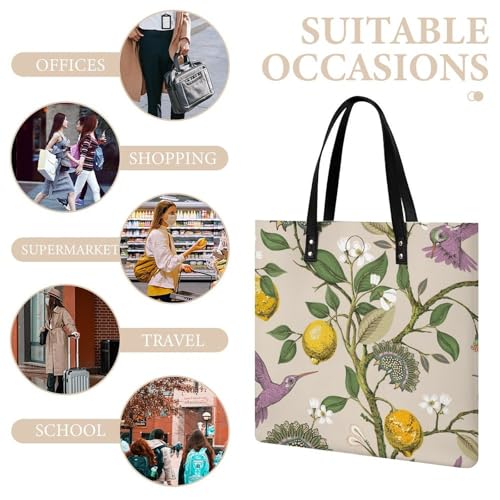 Sac à main shopper rétro fleurs et oiseaux une poésie à emporter - 7