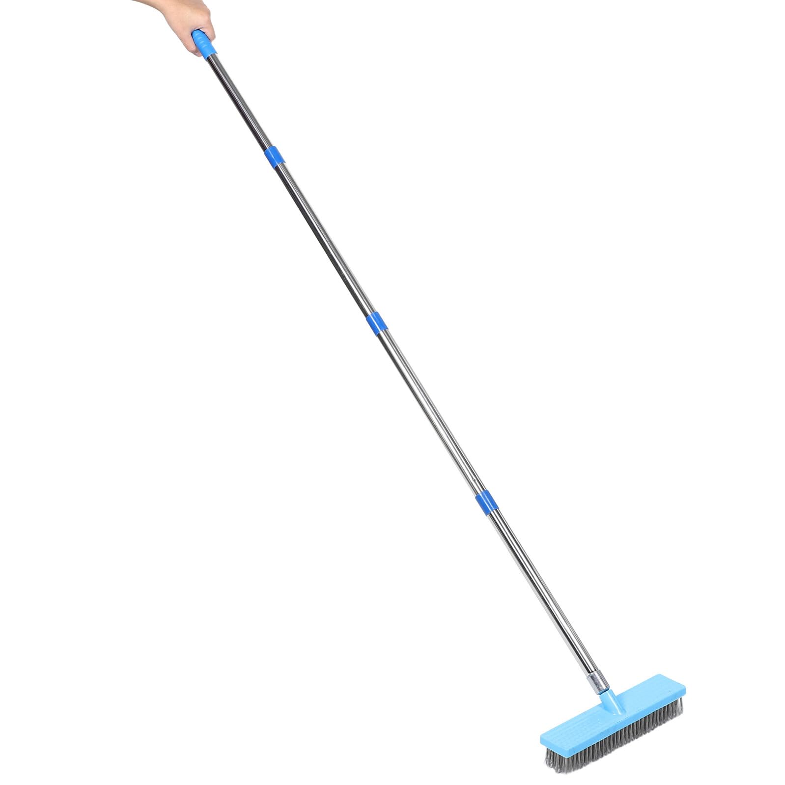Toyvian Cepillo de Limpieza para Suelos de Baño con Mango Largo de 16 M Cerdas Duras de Acero Inoxidable 30 CM Adecuado para Azulejos Lechada y Ducha Fregadora Resistente para