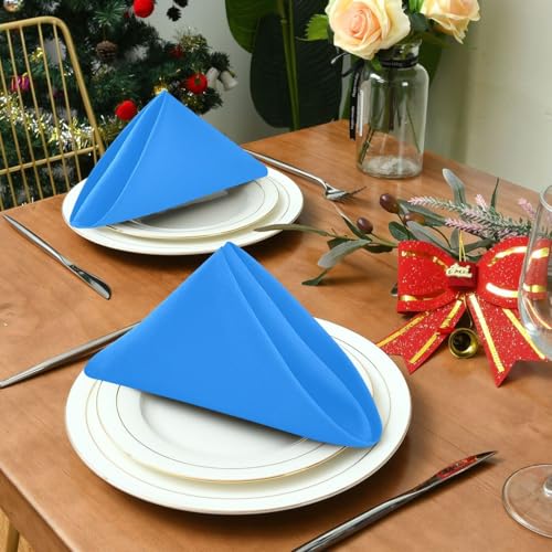 Servilletas de Tela Reutilizables Poliester Azul Set x6 miniatura 3