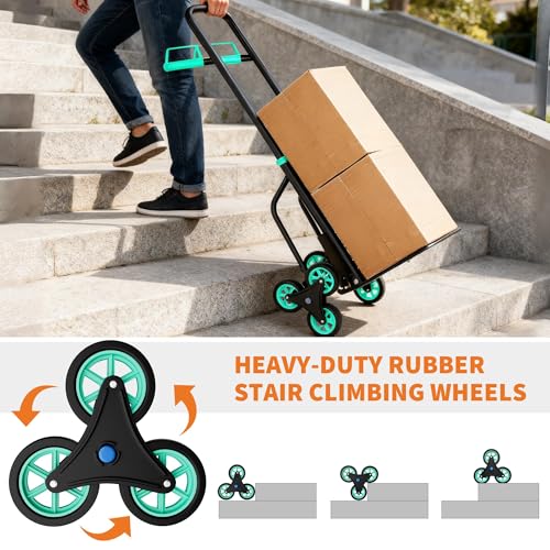Carretilla de mano plegable con 6 ruedas 440 lb capacidad miniatura 3