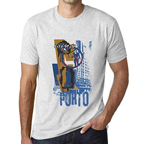 Camiseta Estampada para Hombre Estilo De Vida En Oporto – Porto Lifestyle – T-Shirt Vintage Manga Corta Regalo Original Cumpleaños Diseño Gráfico Moda Ash L