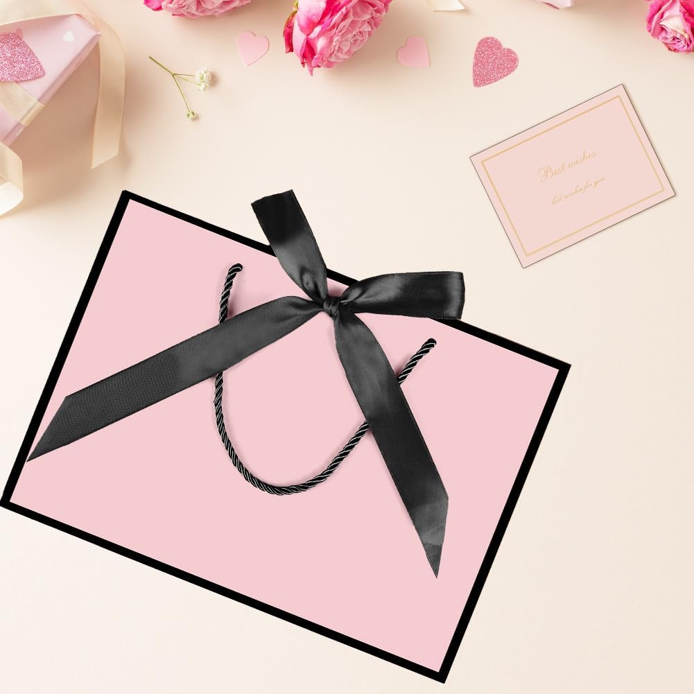 AMFUN 4 Pezzi Sacchetti Regalo Compleanno, Sacchetti Regalo Eleganti in Carta con 4 Veline e Manici, Sacchetti Caramella Biscotto di Festa per Compleanno, Matrimonio, 23 × 18 × 10cm