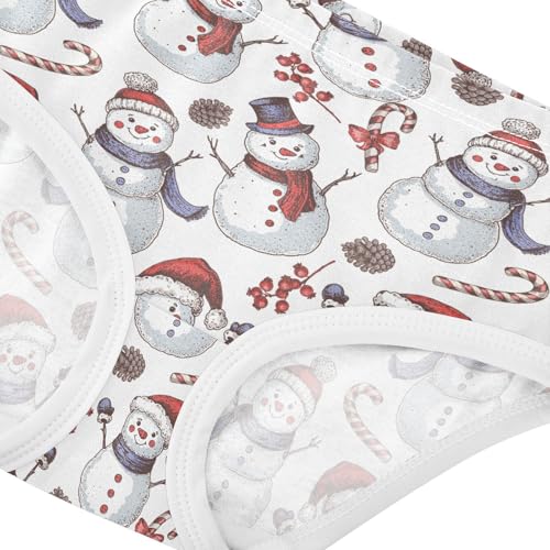 Little Girls Christmas Snowman Underwear Soft Cotton Kids Panties in Sizes 2/3t, 4t, 5t, 6 and 84