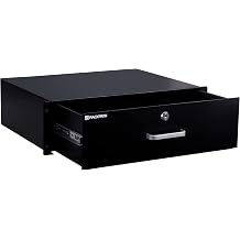 RackPath 3U Rack Mount Drawer for 19 Inch AV/Network/DJ Equipment Racks or Cabinets with Lock and Key