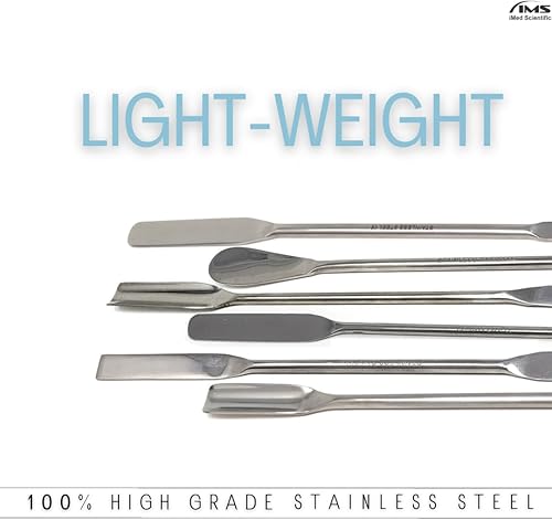 Miniatura 2 de 6 espátulas de laboratorio micro multifunción de acero inoxidable de doble extremo de 9 pulgadas de largo cucharas de cuchara de muestreo utilizadas