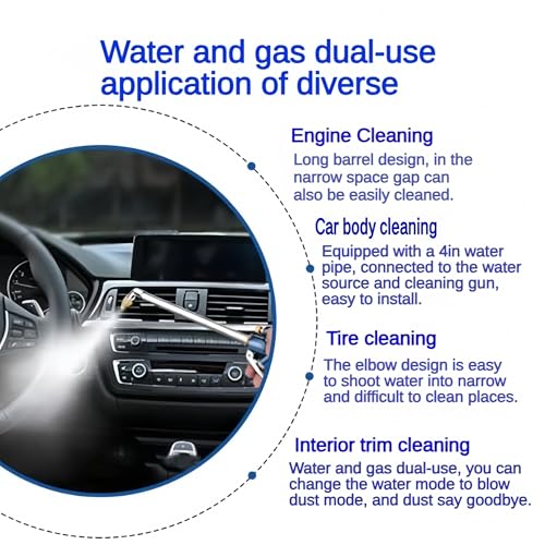 Image of LINFEI Air Blower Gun,Water and Air Dual-Purpose Engine Cleaning Gun, 1P | Aluminum Alloy High-Pressure Water Gun, Oil Removal Spray Tool