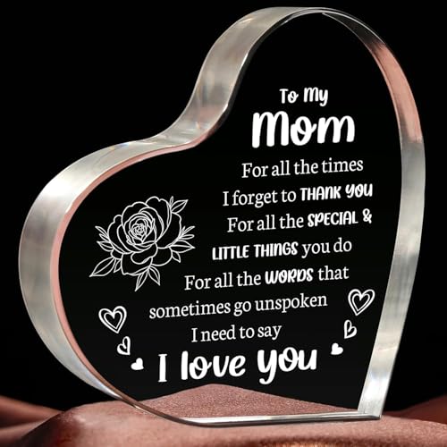 Image of Gifzy Gifts for Mom, Mum Birthday Gift, I Love You Mom Gifts - Mother Acrylic Keepsake - Best Christmas Mother Day Gift for Mum from Daughter Son