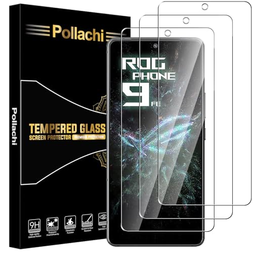 Pollachi [3 Piezas Protector de Pantalla para Asus ROG Phone 9 FE,Cristal Templado,9H Dureza Anti-Arañazos,Antihuellas,HD Transparente,Ultra Resistente