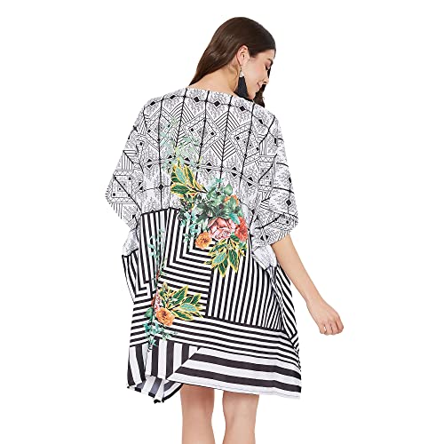 Image of Oussum Short Caftans for Women Plus Size Kaftan Tunic Tops Polyester Summer Beach Clothing Mini Cover Ups Dress for Ladies