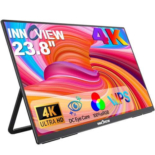 Innoview 23.8” 4K Large Portable Monitor, UHD (3840*2160) 100%sRGB