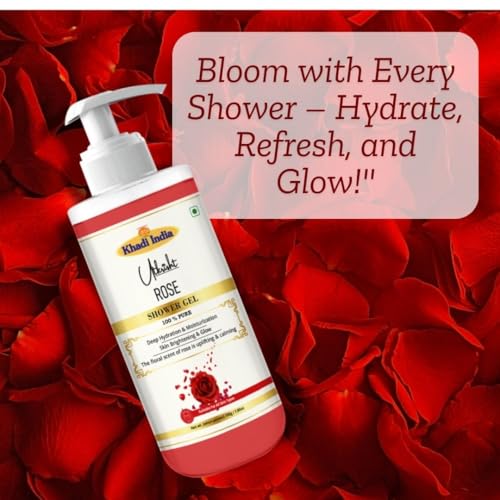 Image of Khadi Rose Body Wash Gel 300 ml | Deep Hydration & Gentle Cleansing | Calms, Soothes & Brightens Skin | Floral Scent Aromatherapy | Body Wash Shower Gel For Women & Men | All Skin Types