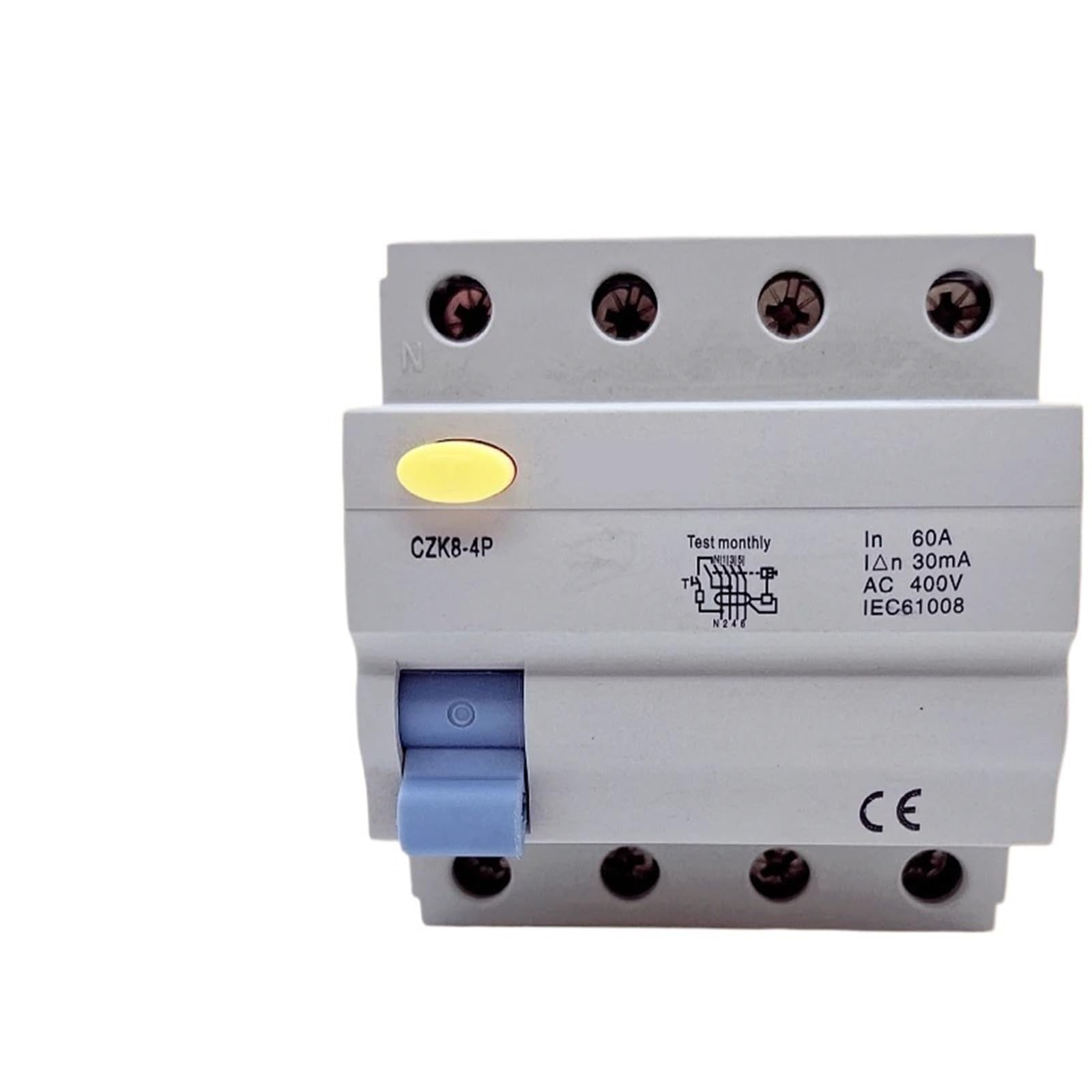 Disjoncteur différentiel type B 4P 63A 30mA 400V pour protection contre les courants continus