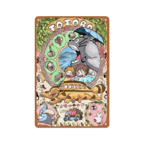 My Neighbor Totoro Poster 4 8 X 12 Inches - Retro Vintage Metal Sign for Home Bar Pub Garage Decor Movie Gifts_3