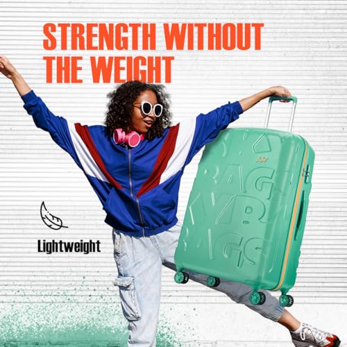 Image of Skybags Polycarbonate (Pc) Graphiq Check-in 75 Cm(Large) 8 Wheels Trolley Bags for Travel Hard Case Spinner Luggage, Lightweight Bag with TSA Lock & Scratch Resistant|5 Years Warranty (Marine Green)