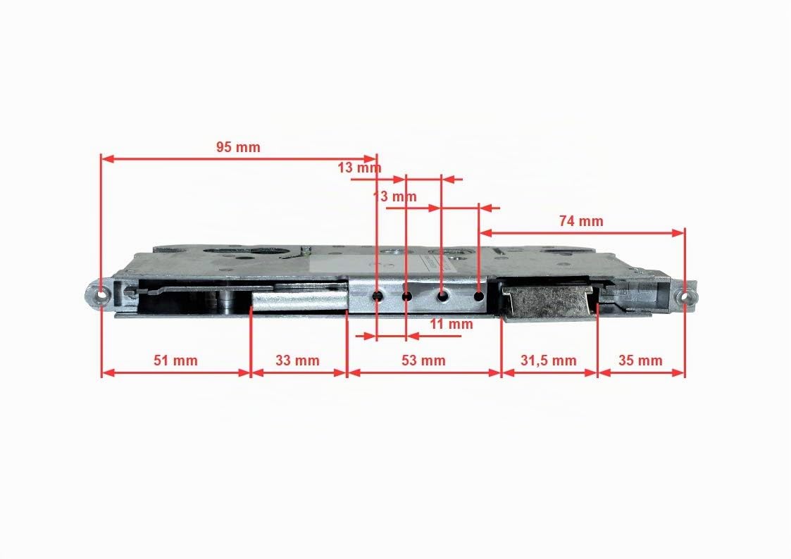 GU Secury Automatic Reparatur Schlosskasten Hauptschloss 6-30880-DF-0-1 oder auch K-20044-JO-0-1, Dornmaß: 65mm (62,5mm) / Entfernung: 72mm, incl. SN-TEC® Montageanleitung
