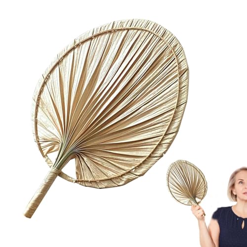 Abanico de hojas de palmera: abanico tejido a mano de estilo chino - Abanico tejido a mano Abanico de hojas de punto a mano Abanico de enfriamiento de verano de boda po