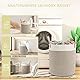 LA BONHEUR Wäschekorb Geflochten Laundry Basket Groß Wäschesammler Wäschesortierer kinderzimmer Wäschetonne Aufbewahrung Spielzeug Aufbewahrungskorb Baumwolle（mit Henkel Faltbar）35cm*40cm