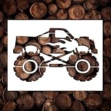 5'x6' Monster Truck Stencil Template - Reusable Car Racing Cars Stencils for Painting on Wood, Glass, Wall Rock, Walls, Canvas, Glassware, Spray Painting, Airbrushing, Crafts