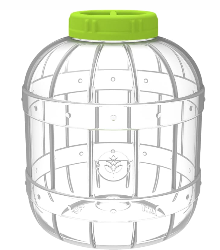 DIAH DO IT AT HOME 8L Wide Mouth PET Plastic Fermenter Jar - Shatterproof Clear Carboy Demijohn for DIY Homebrew Wine, Craft Beer, Mead, Kimchi & Food Pickling Storage