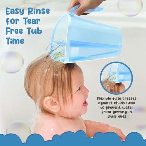 Shampoo Rinse Cup for Kids | Baby Bath Pail | Tear Free Baby Rinser Pail - Three Color Choices - Thumbnail 3