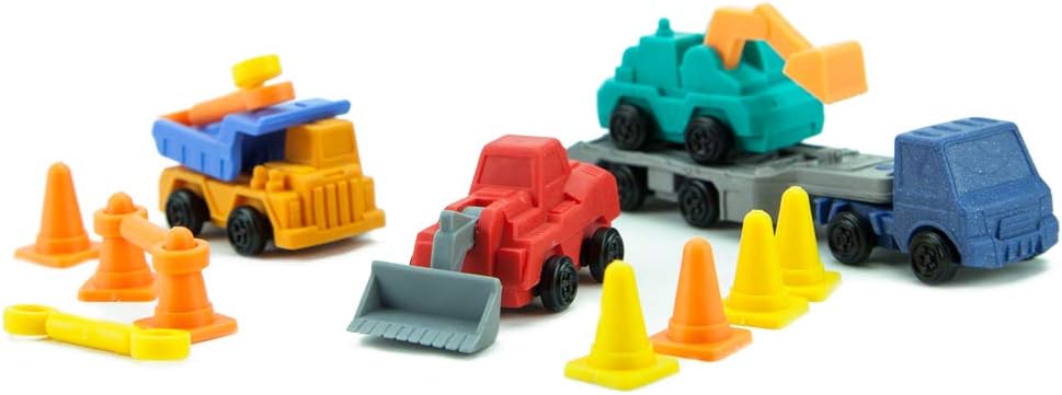 Iwako New Trailer Construction Machine Trucks Japanese Erasers Blister Set