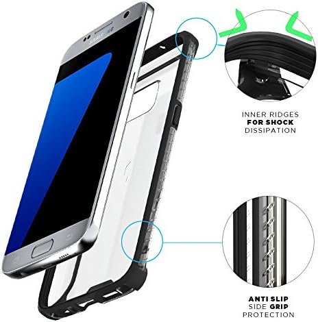 POETIC Galaxy S7 Case, Affinity Series, Premium Thin, Corner Protection, No Bulk/Protection Where its Needed/Dual Material Slim Fit Protective Bumper Case for Samsung Galaxy S7 Black/Clear