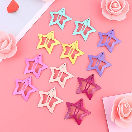 Lurrose 12Pcs Lovely Metal Hair Snap Clips Fashion Stars Barrettes Hair Accessories For Girls Woman #TOP1