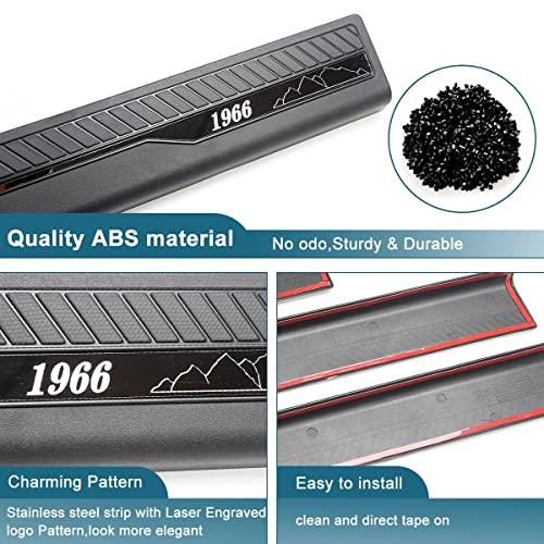 Fgo-Togo Door Sill Guards Protector Kit For 2021 2022 Ford Bronco 2 Door Accessories,Abs Door Entry Guard Door Sill Protector Door Sill Plates Car Door Trim Threshold Protection Sticker Scratch Film #TOP3