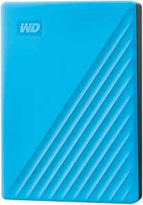 WD 4TB My Passport Portable Hard Drive, External HDD with backup software and password protection, Blue - WDBPKJ0040BBL-WESN