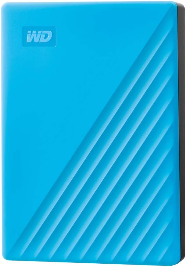 4TB My Passport, Portable External Hard Drive, Blue, backup software with defense against ransomware, and password protection, USB 3.1/USB 3.0 compatible - WDBPKJ0040BBL-WESN