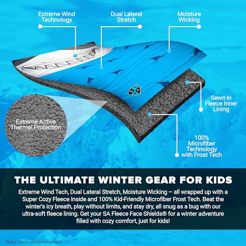 S A Frost Tech Fleece Face Shield for Kids - Cozy Neck Gaiter with Sewn-in Inner Lining - Weather Comfort and Protection (Pack of 3 - Best Sellers)4