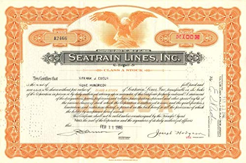 Seatrain Lines, Inc. - Stock Certificate