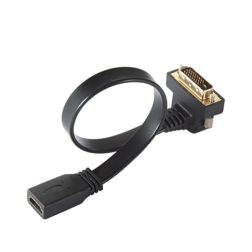 Miniatura 4 de Cable DVI a HDMI de 90 grados, adaptador HDMI a DVI, convertidor bidireccional 1080P con conector chapado en oro (HDMI hembra a DVI macho)