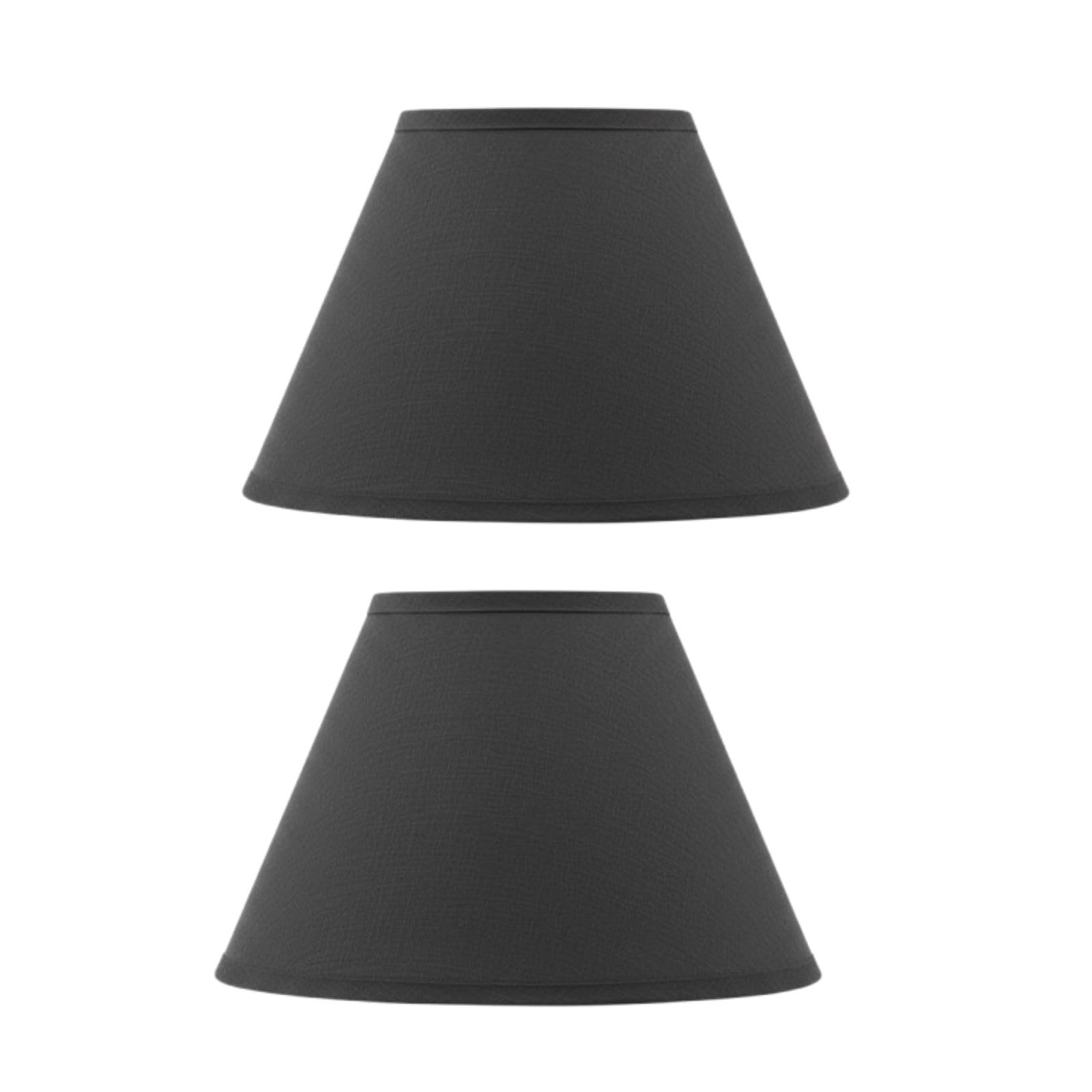 NOUVO Coolie Fabric Lamp Shade- 12 Inch Reversible Gimbal & Shade Reducing Ring Lamp Shades for Table Lamps & Ceiling Light Shade, Cotton Light Shade for Living Room, Bedroom Lamp, (Dark Grey, 2pcs)