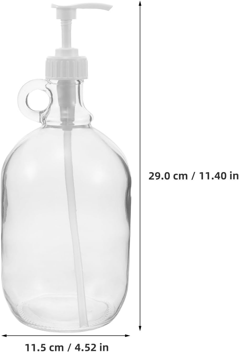 Glass Pump Dispenser Bottle 2kg for Laundry Detergent, White