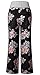 AMiERY Pajamas for Women Women's High Waist Casual Floral Print Drawstring Wide Leg Palazzo Pants Lounge Pajama Pants(Tag M (US 6), Black)