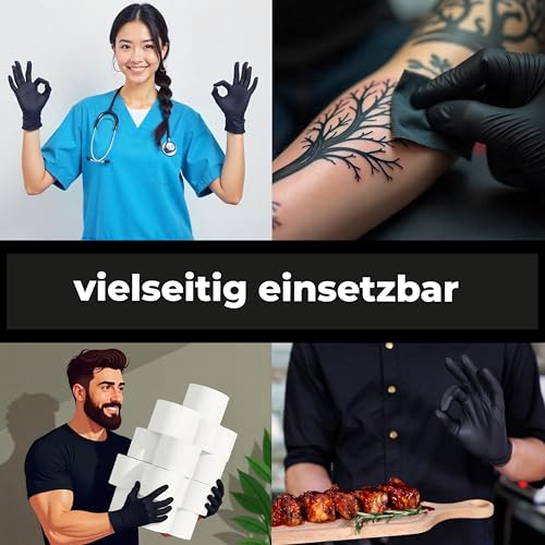 Einmalhandschuhe schwarz NITRAS 8320 BLACK WAVE unsteril