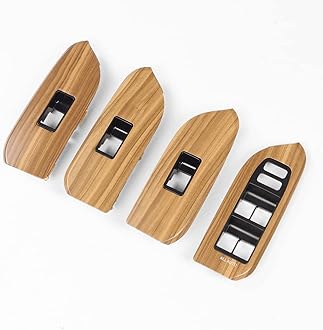 RONGSEN Wooden Texture Door Handle for Toyota Land Cruiser Prado 150 Window Lifting Panel Lc150 2010-2022 Interior Design Upgrade Accessories Fj150 Armrest (Light Button Panel)