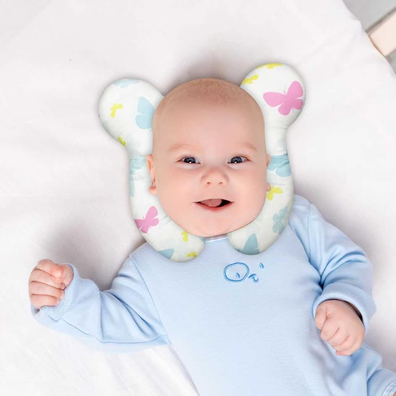 Baby Neck Rests - Upgraded Toddler Travel Cushion for Toddler Head and Neck, Infant Neck Rest for Car Plane Stroller Pushchair - Butterfly