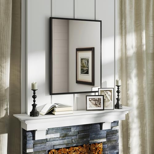 Miniatura 8 de Homcom Espejo De Pared, 70x90 Cm, Espejo De Baño Rectangular, Decorativo Para Salón, Entrada, Pasillo, Horizontal O Vertical, Negro