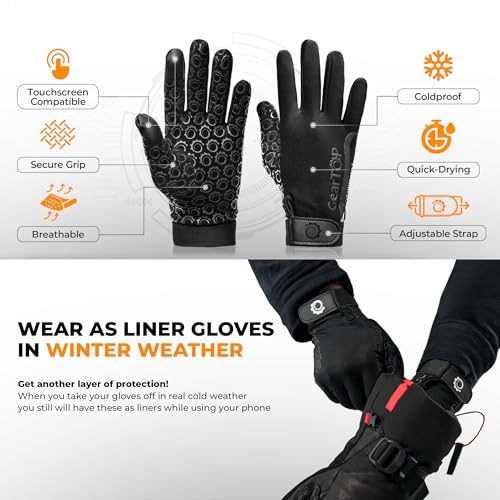 image for GearTOP Winter Gloves Liner for Men & Women, Touchscreen Gloves for Co