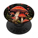 Pilz 90er Jahre Vintage Dark Academia Ästhetische Biologie PopSockets Klebender PopGrip