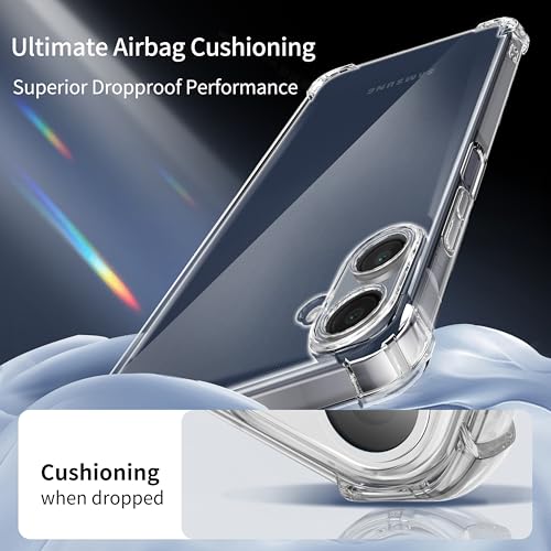 Image of Lustree Back Cover Transparent Case Compatible with Samsung Galaxy M17e / F70e / A07 | Transparent Crystal Clear Shockproof Soft TPU Case with Cushioned Edges & Slim Fit Protection
