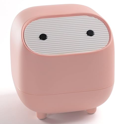 Bonito bote de basura, mini cubo de basura para escritorio, bote de basura desplegable para acampar y SUV, conducción automática con tapa de