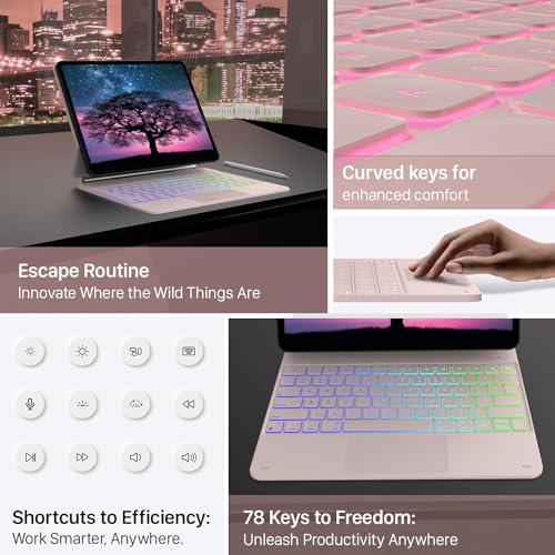 Funda con teclado Edge para iPad Air 13 M2 y Pro 12.9 con trackpad typecase 7