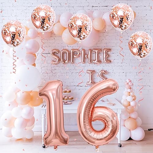 Image of 40 Inch Rose Gold Number 20 Balloons, Foil Self Inflating Giant Helium Number 2 & 0 Balloons with Confetti Balloons for Women Girls 20th 2nd Birthday Party Decor Anniversary Decorations Supplies