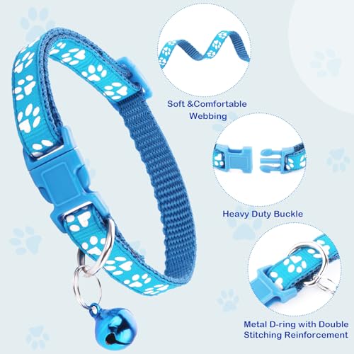 3-Pack-Puppy-Collar-and-Leashes-Dog-Collar-and-Leash-for-Small-Dogs-Pet-Cat-Kitten-Collar-and-Leashes-Adjustable-Training-Rope-Quick-Release-Paw-Print-Soft-Nylon-Pet-Collar