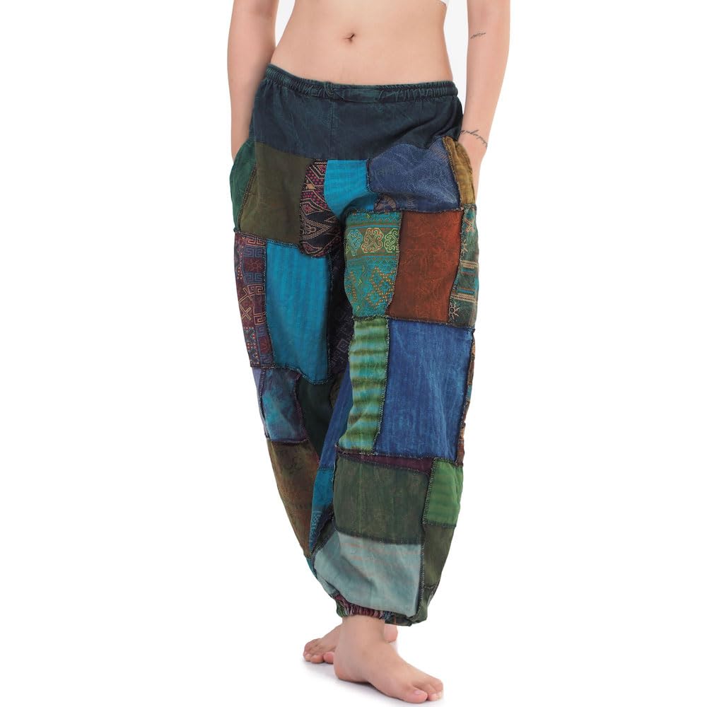 Orientalische Jeans Haremshose Aladinhose Chillerhose Patchwork Thai Hippie Hose Spirit of Buddha