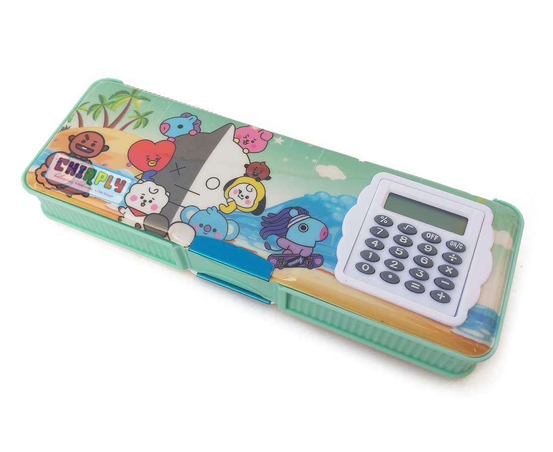 CHIRPLY Magnetic Pencil Box with Reversible Calculator for Girls & Boys for School, 2-Sided Pencil Pen Case for Birthday Gift for Kids (Random Character in Blue or RED Color) (B099PY6VP8) Amazon Price History, Amazon Price Tracker