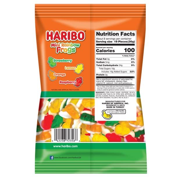 Miniatura 2 de Haribo Gummi Candy - Gomitas suaves y masticables deliciosas, (paquete de 3) bolsas de 5 onzas de tamaño compartido + caramelo misterioso (ranas